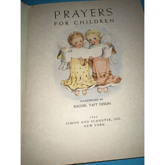 Prayers For Children A Little Golden Book Hardcover 1942 Rachel Taft Dixon - Picture 4 of 9